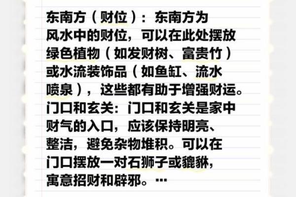 风水解答家庭风水中财运在什么位置