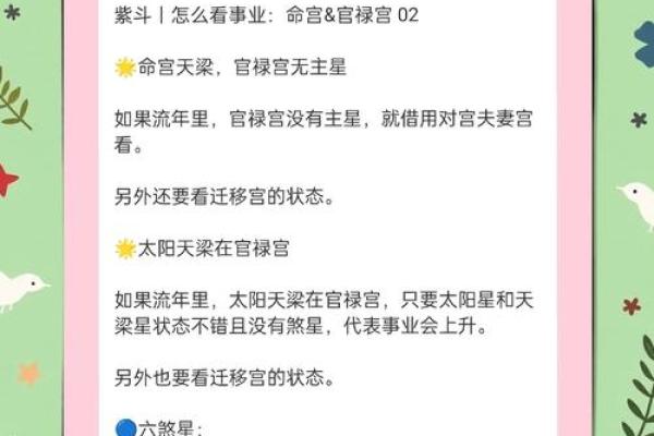 紫微斗数看官禄宫的口诀